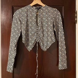 MOTEL brand geometric cropped shirt